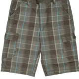 Levis Checked Cargo Shorts - 30W 11L Blue Cotton Blend