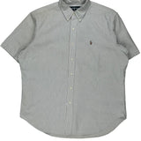 Ralph Lauren Striped Short Sleeve Shirt - XL Blue Cotton