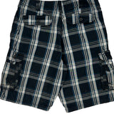 Lee Checked Cargo Shorts - 34W 10L Blue Cotton