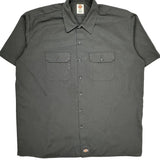 Dickies Short Sleeve Shirt - 2XL Gray Polyester Blend