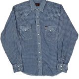 Wrangler Checked Shirt - Medium Blue Cotton