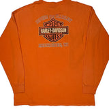 Milwaukee Harley Davidson Graphic Long Sleeve T-Shirt - 2XL Orange Cotton
