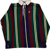 Age 7 Made In USA Polo By Ralph Lauren Striped Rugby Shirt - Small Multicoloured Cotton