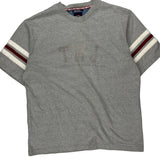 Tommy Jeans Striped T-Shirt - Large Grey Cotton