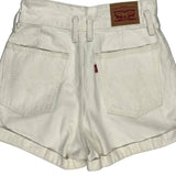 Levis Denim Shorts - 26W UK 6 Cream Cotton