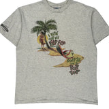 Margaritaville Caribbean Surf Single Stitch T-Shirt - XL Grey Cotton