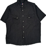 Dickies Pinstripe Short Sleeve Shirt - XL Black Cotton