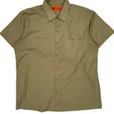 Dickies Short Sleeve Shirt - XL Khaki Polyester Blend