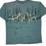 Wolf Pack Unbranded Single Stitch T-Shirt - Large Blue Cotton