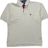 Tommy Hilfiger Polo Shirt - XL White Cotton