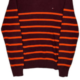 Tommy Hilfiger Striped Jumper - Medium Burgundy Cotton