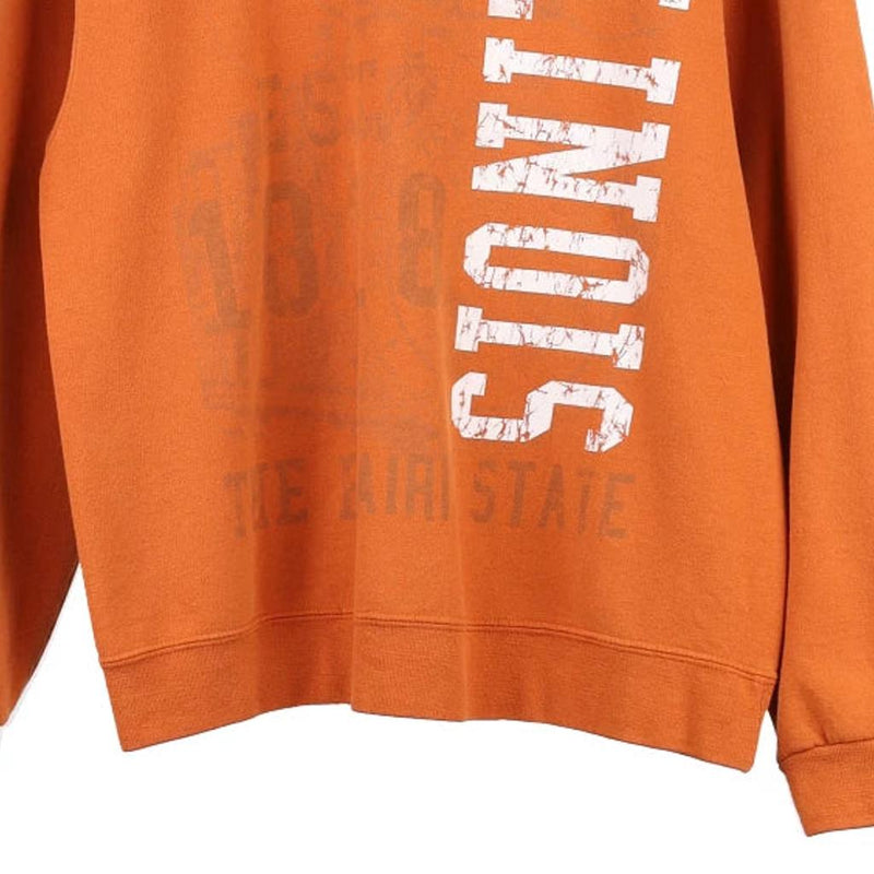Vintage orange Illinois Jerzees Sweatshirt - mens medium