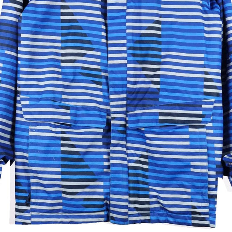 Age 14-16 Columbia Striped Jacket - Large Blue Nylon