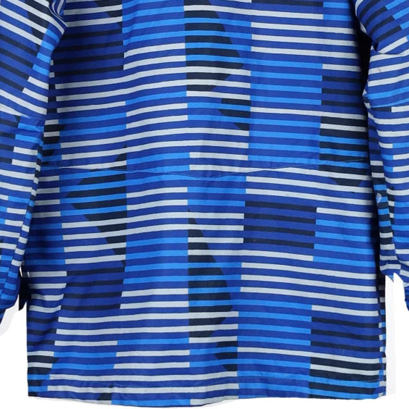 Age 14-16 Columbia Striped Jacket - Large Blue Nylon