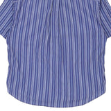 Trussardi Jeans Striped Short Sleeve Shirt - Large Blue Cotton