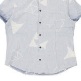 Armani Jeans Short Sleeve Shirt - 2XL Blue Linen Blend