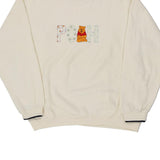 Pooh Graphic Sweatshirt - Medium Cream Cotton Blend