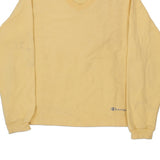 Blank Champion V-neck Sweatshirt - Medium Yellow Cotton Blend