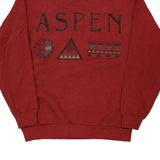 Aspen Cal Cru Sweatshirt - Small Red Cotton Blend