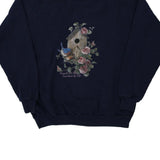 Made in USA Tease Graphic Sweatshirt - XL Navy Cotton Blend