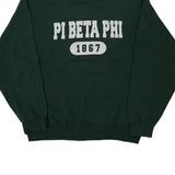 Pi Beta Phi Jerzees College Sweatshirt - Large Green Cotton Blend