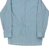 Age 10-11 Elbow Striped Shirt - Medium Blue Cotton