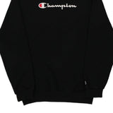 Age 12-14  Champion Spellout Sweatshirt - Large Black Cotton
