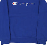Age 14-16 Champion Spellout Sweatshirt - XL Blue Cotton Blend