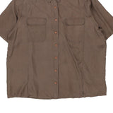Unbranded Short Sleeve Shirt - Large Brown Silk