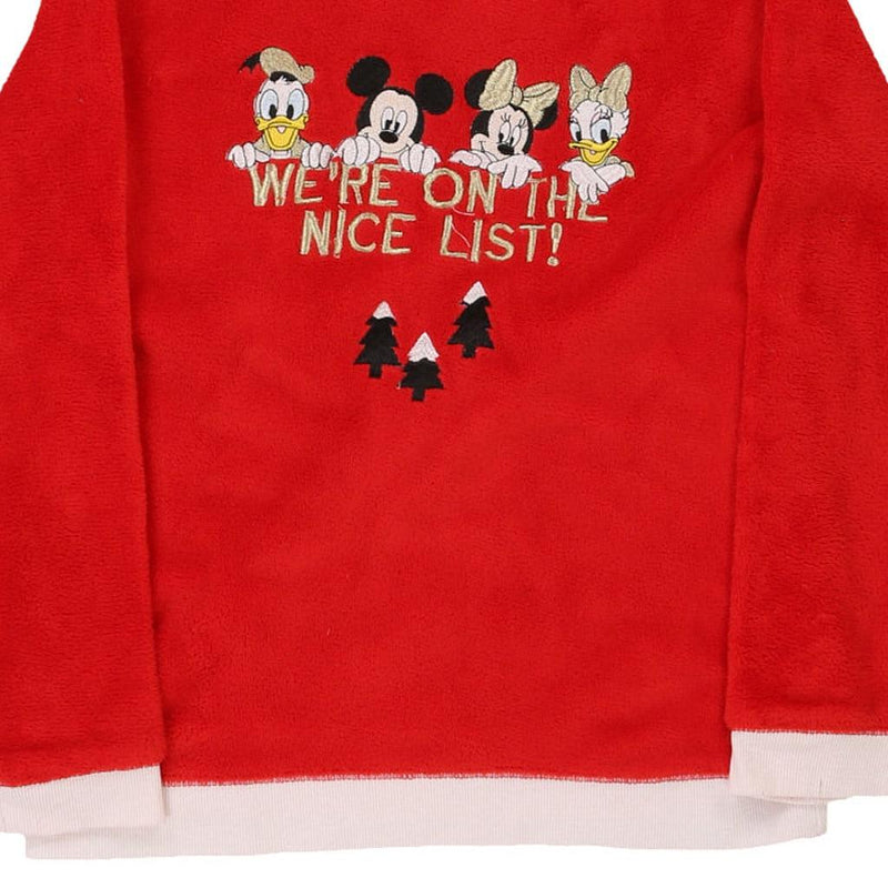 Age 10-12 Disney Graphic Fleece - Small Red Polyester