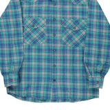 Magnum Checked Shirt - Small Blue Cotton