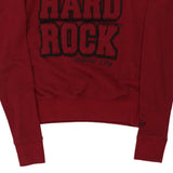 Age 8-10 Atlantic City Hard Rock Cafe Spellout Sweatshirt - XS Burgundy Cotton Blend