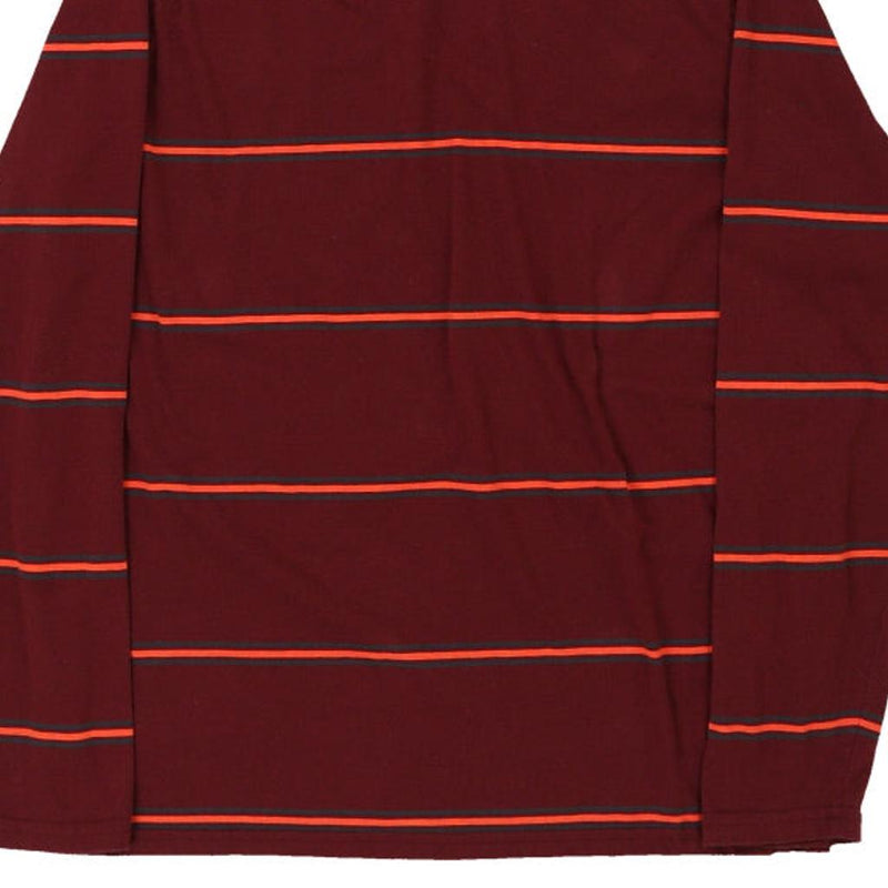 Oakley Striped Hoodie - Medium Burgundy Cotton