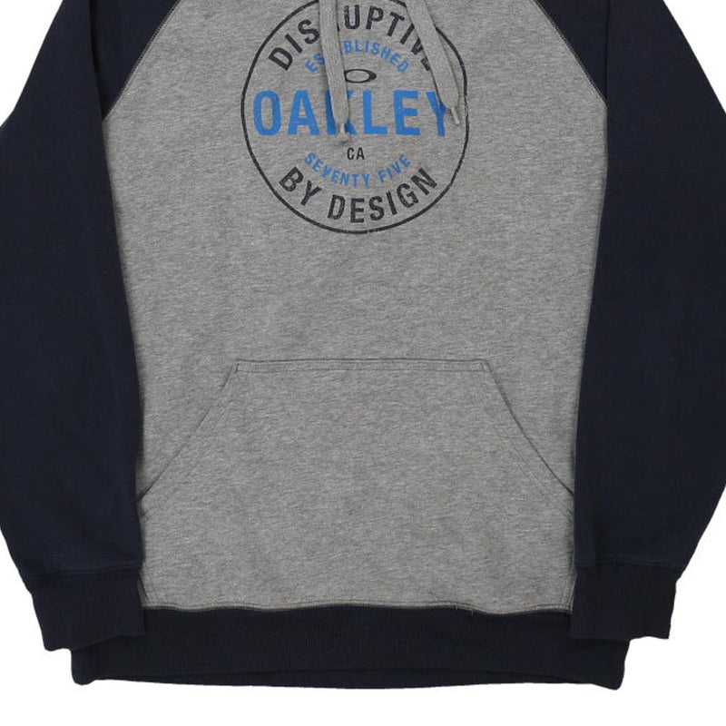 Oakley Spellout Hoodie - XL Grey Cotton