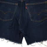 501 Levis Denim Shorts - 32W UK 12 Dark Wash Cotton