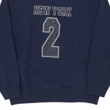 New York Fruit Of The Loom Sweatshirt - Large Navy Cotton Blend