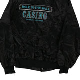 Vintage black Made in USA Hole in The Wall Casino West Ark Varsity Jacket - mens x-large