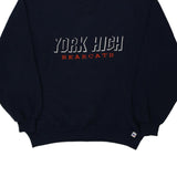 Made in USA York High Bearcats Russell Athletic College Sweatshirt - Large Navy Cotton Blend