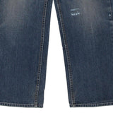 Black Lacquer Jeans - 32W UK 12 Blue Cotton