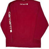 Carhartt Spellout Long Sleeve T-Shirt - Large Red Cotton