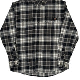 Dickies Checked Flannel Shirt - Medium Black & White Cotton