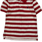 Age 4 Polo By Ralph Lauren Striped Polo Shirt - 2XS Red Cotton