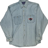 New York Hard Rock Cafe Denim Shirt - Large Light Wash Cotton
