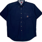 Tommy Hilfiger Short Sleeve Shirt - Large Navy Cotton