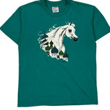 Hanes Single Stitch T-Shirt - Large Green Cotton Blend