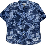Joseph Abboud Hawaiian Shirt - XL Blue Cotton
