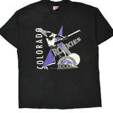 Colorado Rockies Hanes Single Stitch T-Shirt - 2XL Black Cotton