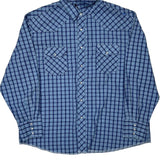 Wrangler Checked Shirt - 2XL Blue Cotton