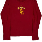 Age 11-12 Trojans Nike College Long Sleeve T-Shirt - Medium Red Cotton