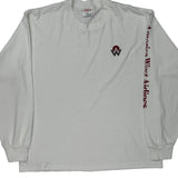 American West Airlines Tee Jays Spellout Long Sleeve T-Shirt - XL White Polyester Blend